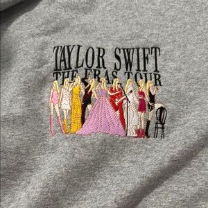 T-Swift Eras Tour Embroidered- Gildan Heavy Blend Sweatshirt in Light Gray -2XL
